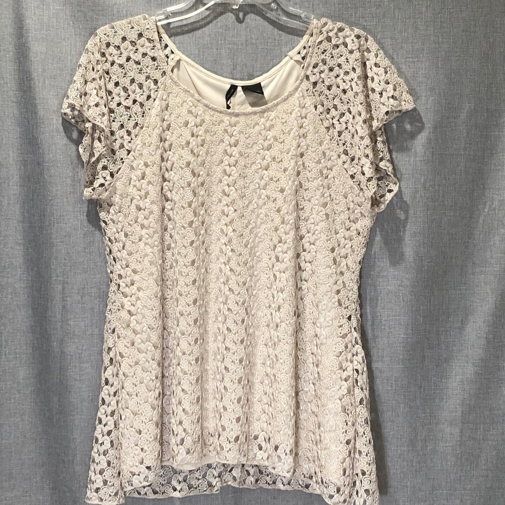 New Direction Crocheted Lace Top, Sz. L. NWOT /1005